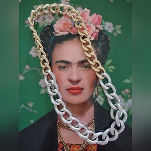 HRH Collection Gold Silver Chunky Chain Necklace